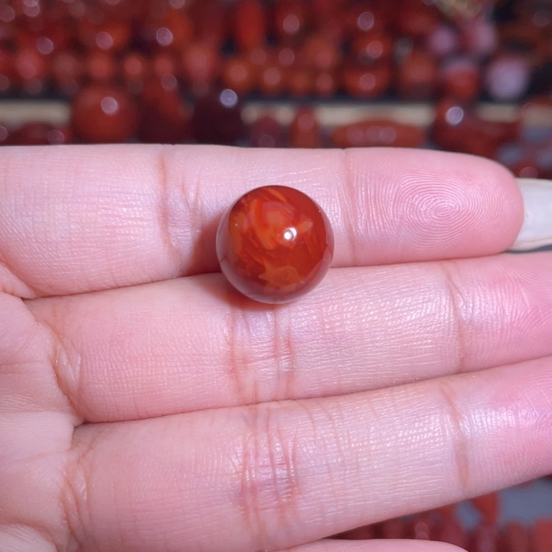 冬***南红玛瑙未镶嵌火焰圆珠