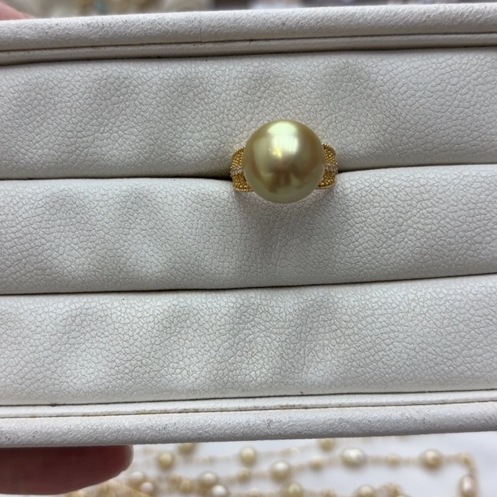 海水珍珠银S925镶嵌戒圈