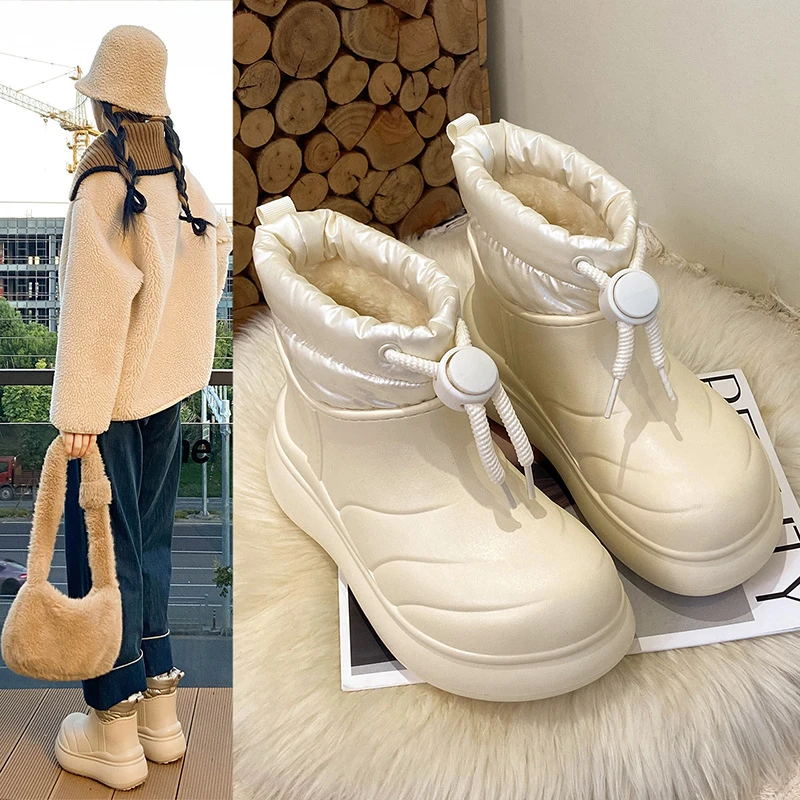 雪地靴女冬季加绒加厚东北防水防滑厚底时尚保暖大头靴