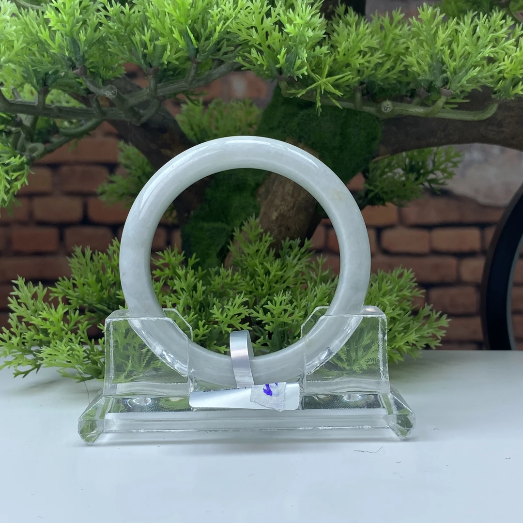 58【刀客砍价王】心心天然缅甸A货翡翠手镯 (微瑕)  F5