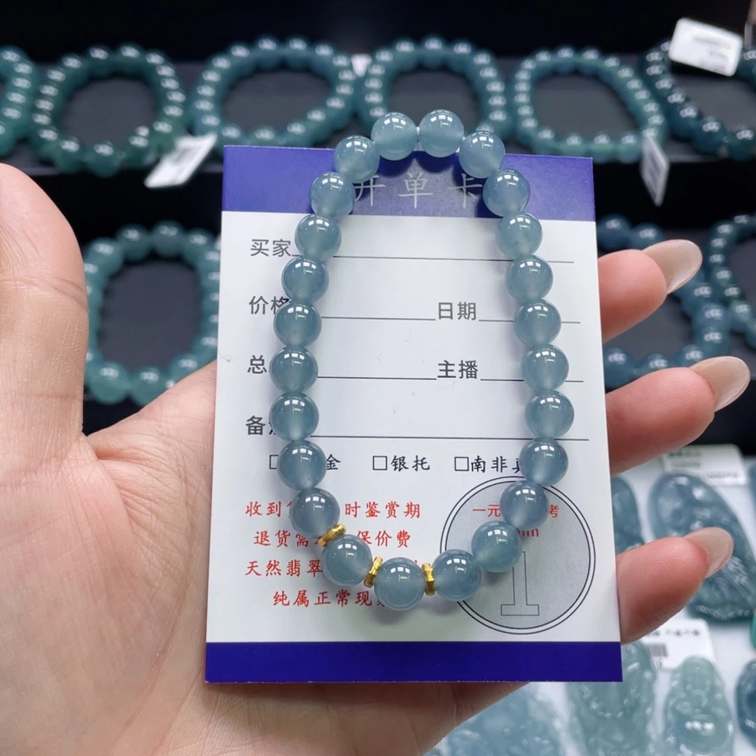 翡翠18K金镶嵌颈饰卡8