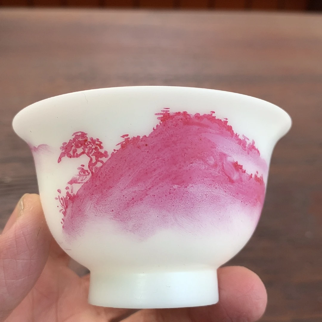 冰种素烧手绘主人杯