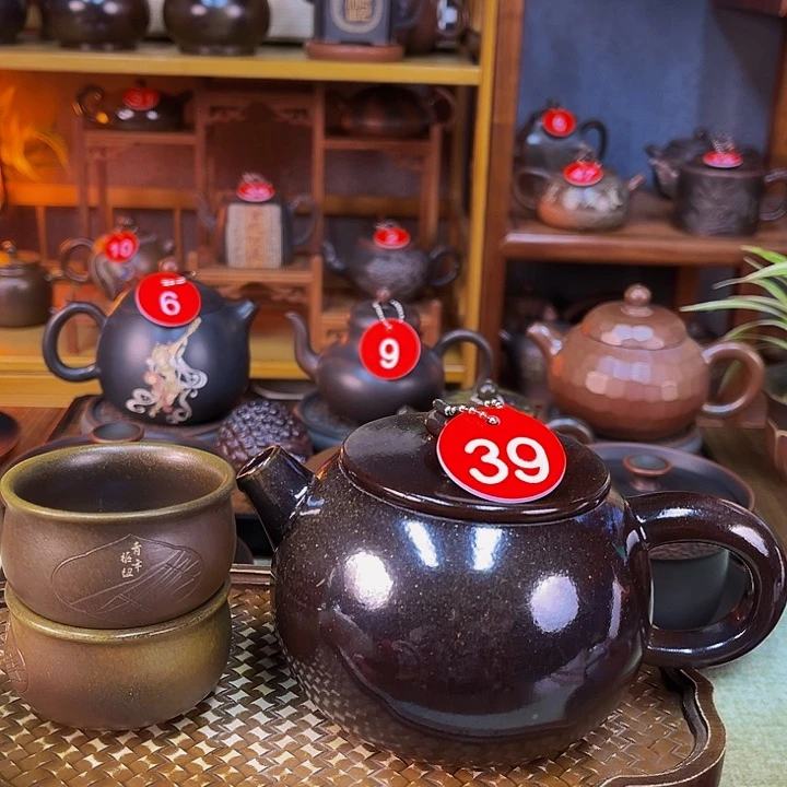 蛟龙精品柴烧紫金色巨轮珠大容量450毫升一壶两杯