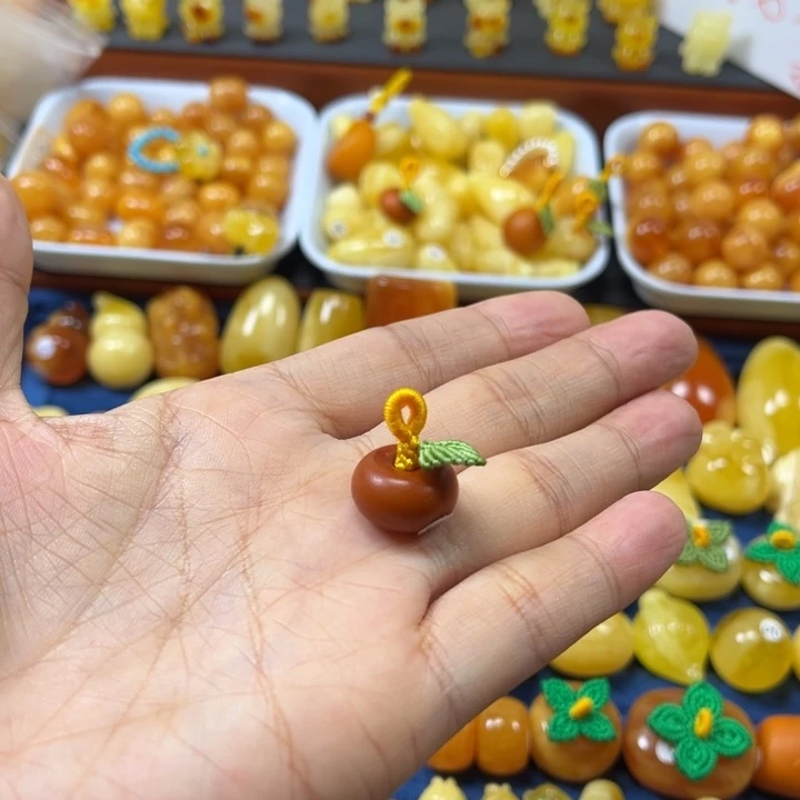 琥珀未镶嵌裸石卡16老蜡橘皮事事如意