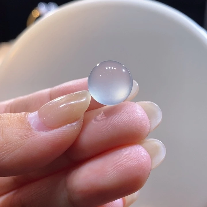 翡翠未镶嵌颈饰翡翠玻璃种蓝杠珠