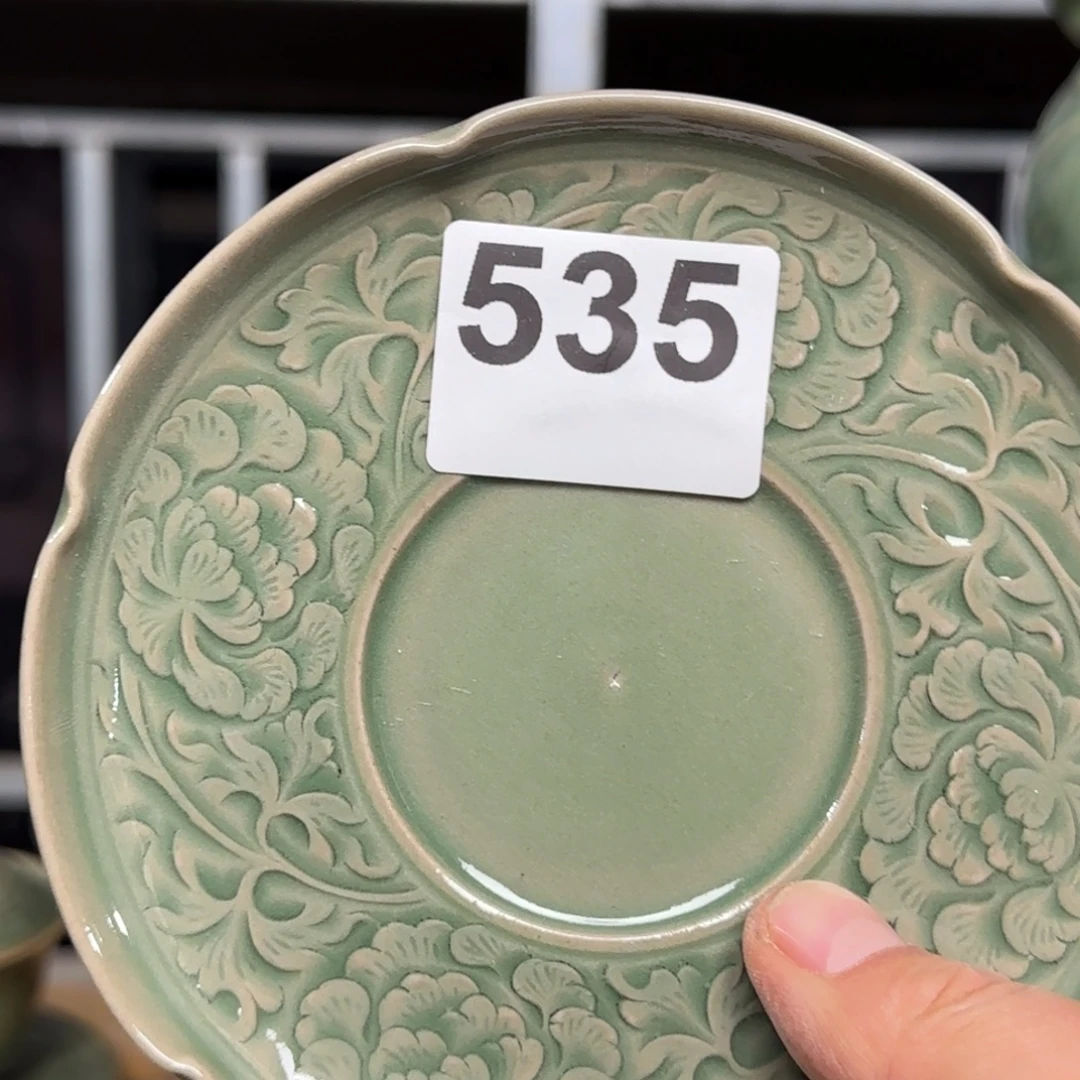 岁***6瓷片耀州窑手工盘子瑕疵不退换