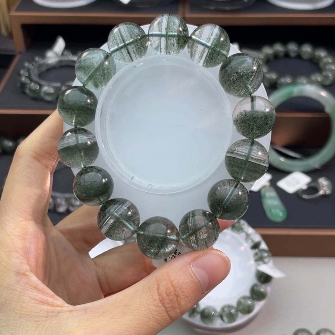 水晶手链未镶嵌蜗*绿幽灵