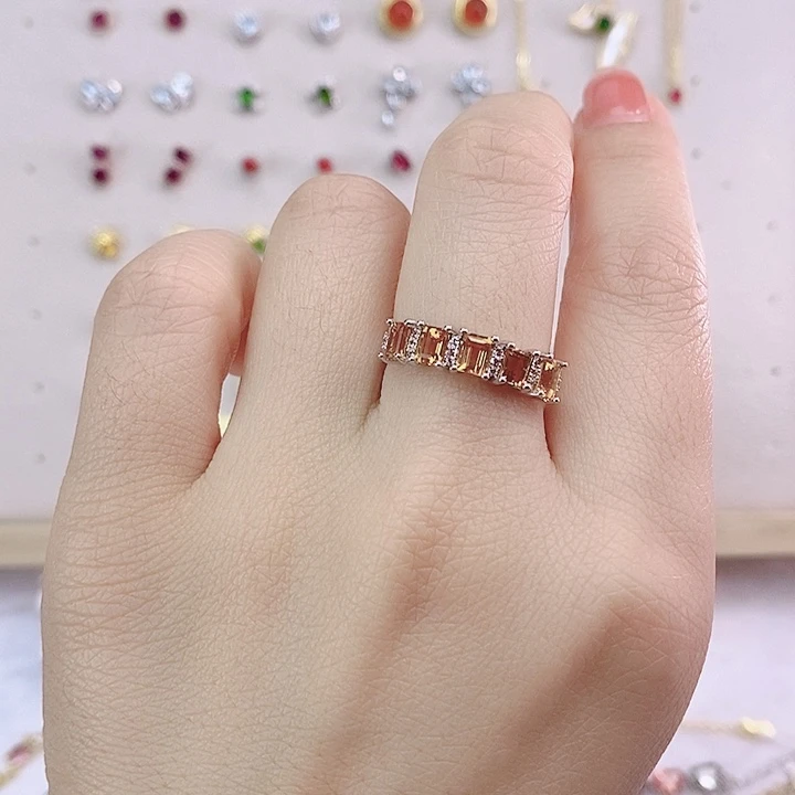 水晶戒指银S925镶嵌戒指