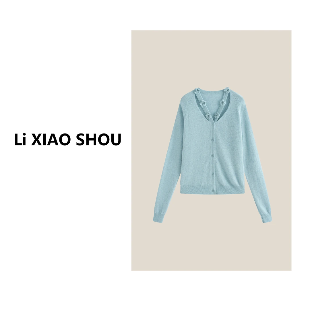 李小瘦大码女装【海上玫瑰】精致休闲纯色兔毛简约秋冬毛衣0118