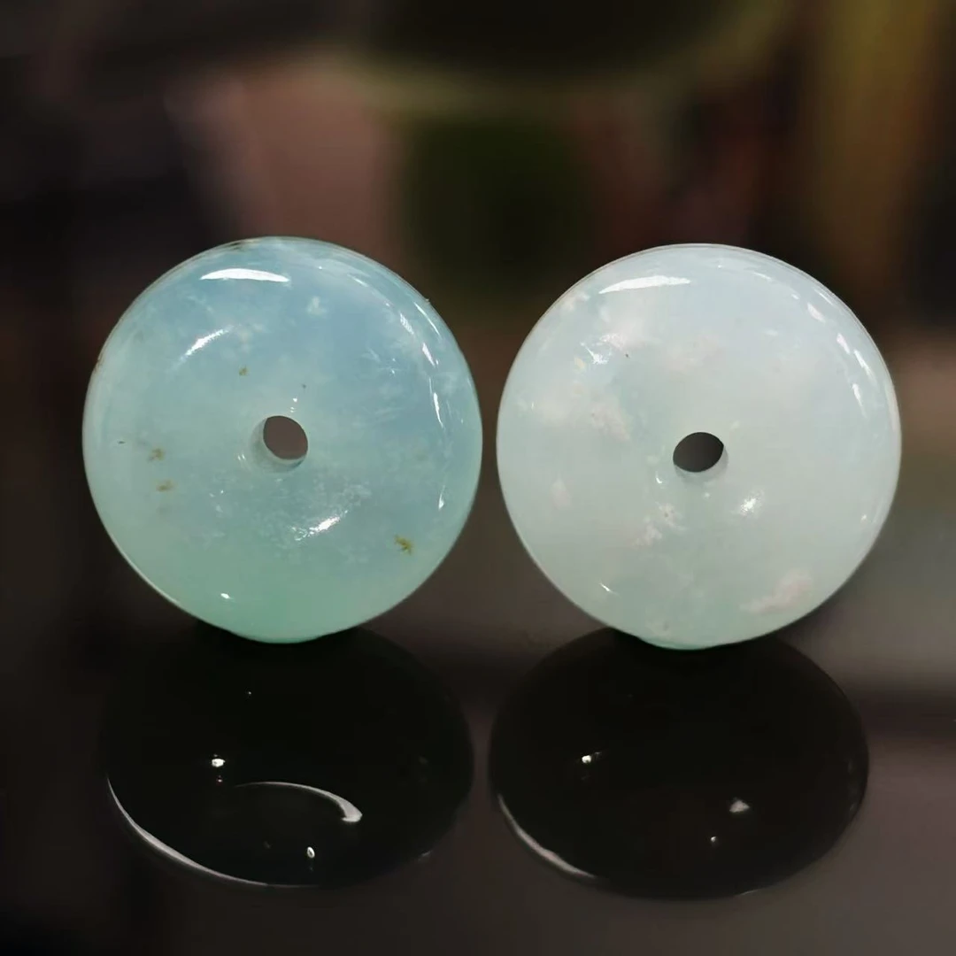 福袋-蓝冰岫玉平安扣尺寸约18mm多样性发发一件
