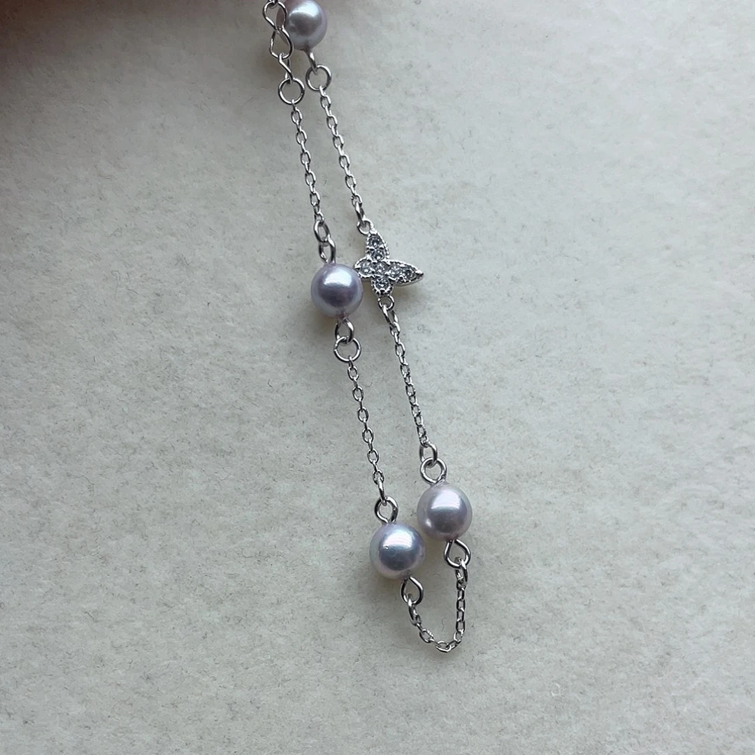 海水珍珠手链73银S925镶嵌