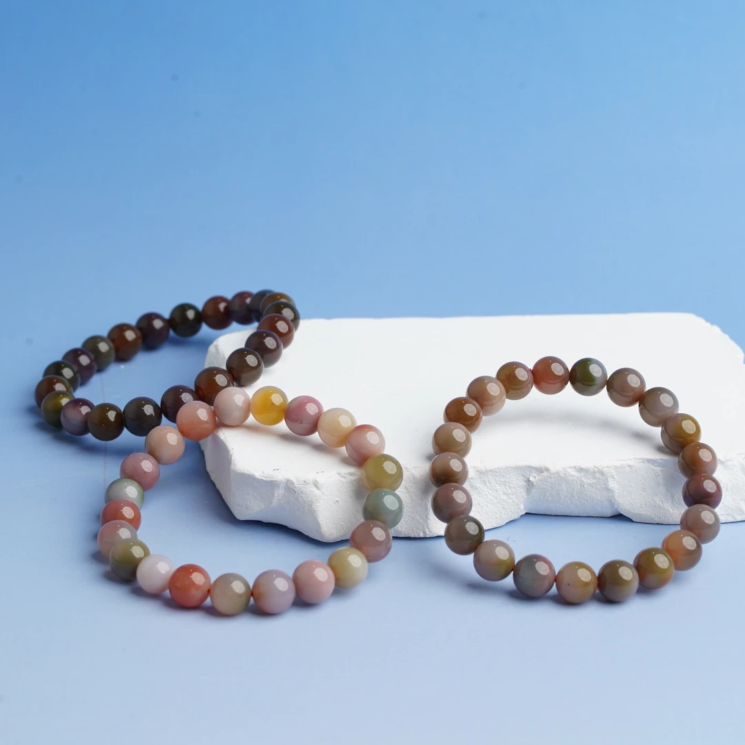 【铭记珠宝】盐源玛瑙单圈手串14-3DM176H759【多样性发一】