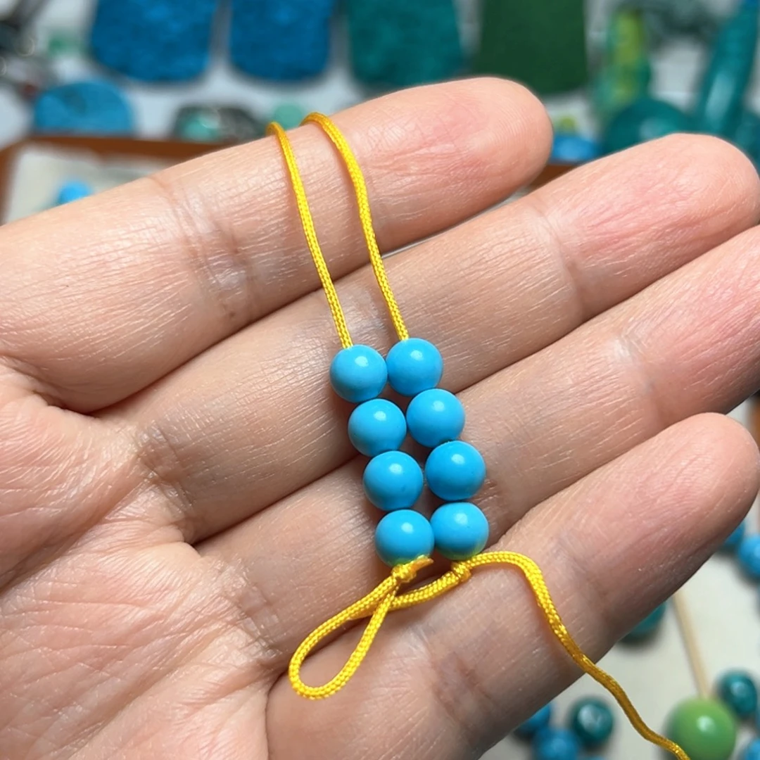 卡6+蓝圆珠子单珠散珠弟子珠8颗