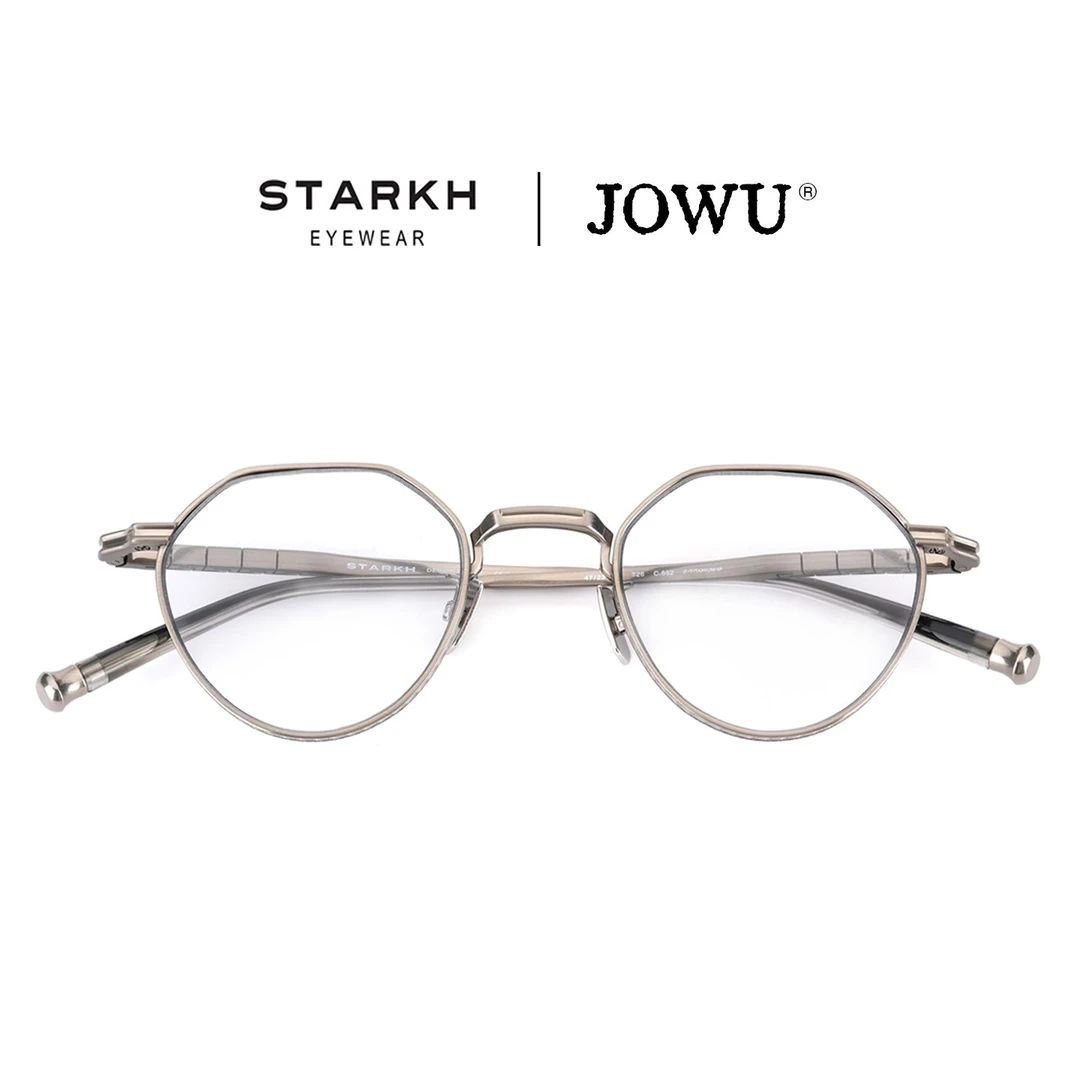 玖吾&STARKH时尚T26不规则圆形小框简约圆框素颜神器女防蓝光眼镜