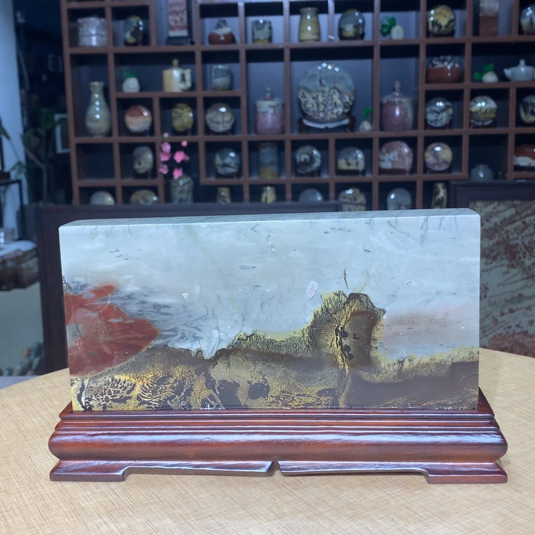 紫砂，广西国画石摆件，收藏观赏