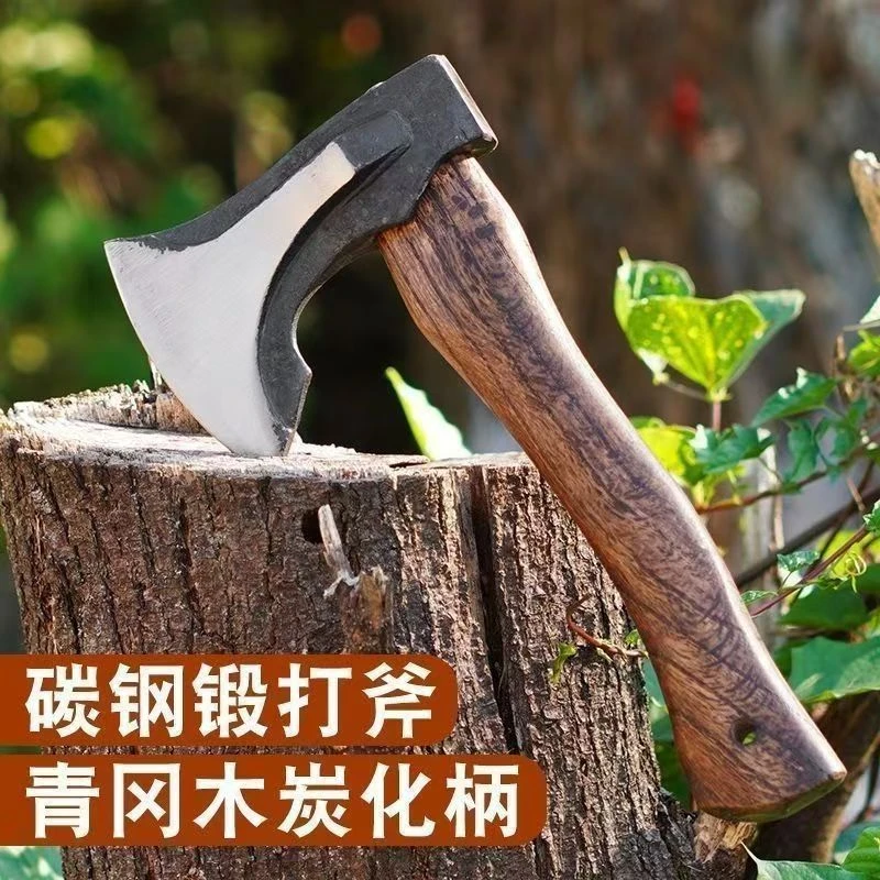 户外长柄便携手斧露营劈柴斧子锻造木工开山砍树尼曼斧头手工锻打