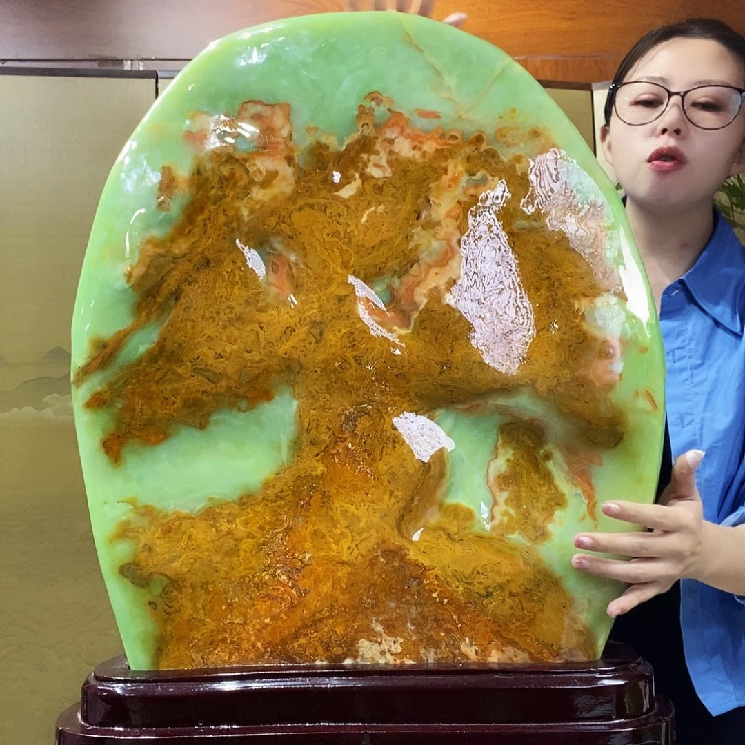 石材山水画作品摆件