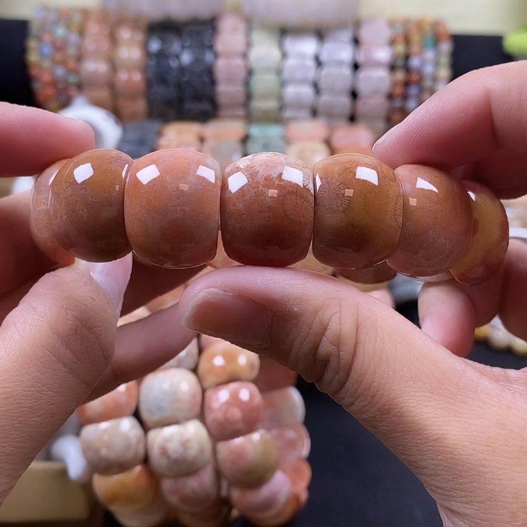 硅化珊瑚（珊瑚玉）未镶嵌手牌 9