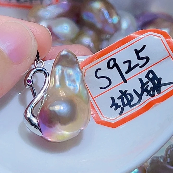 淡水珍珠银S925镶嵌颈饰