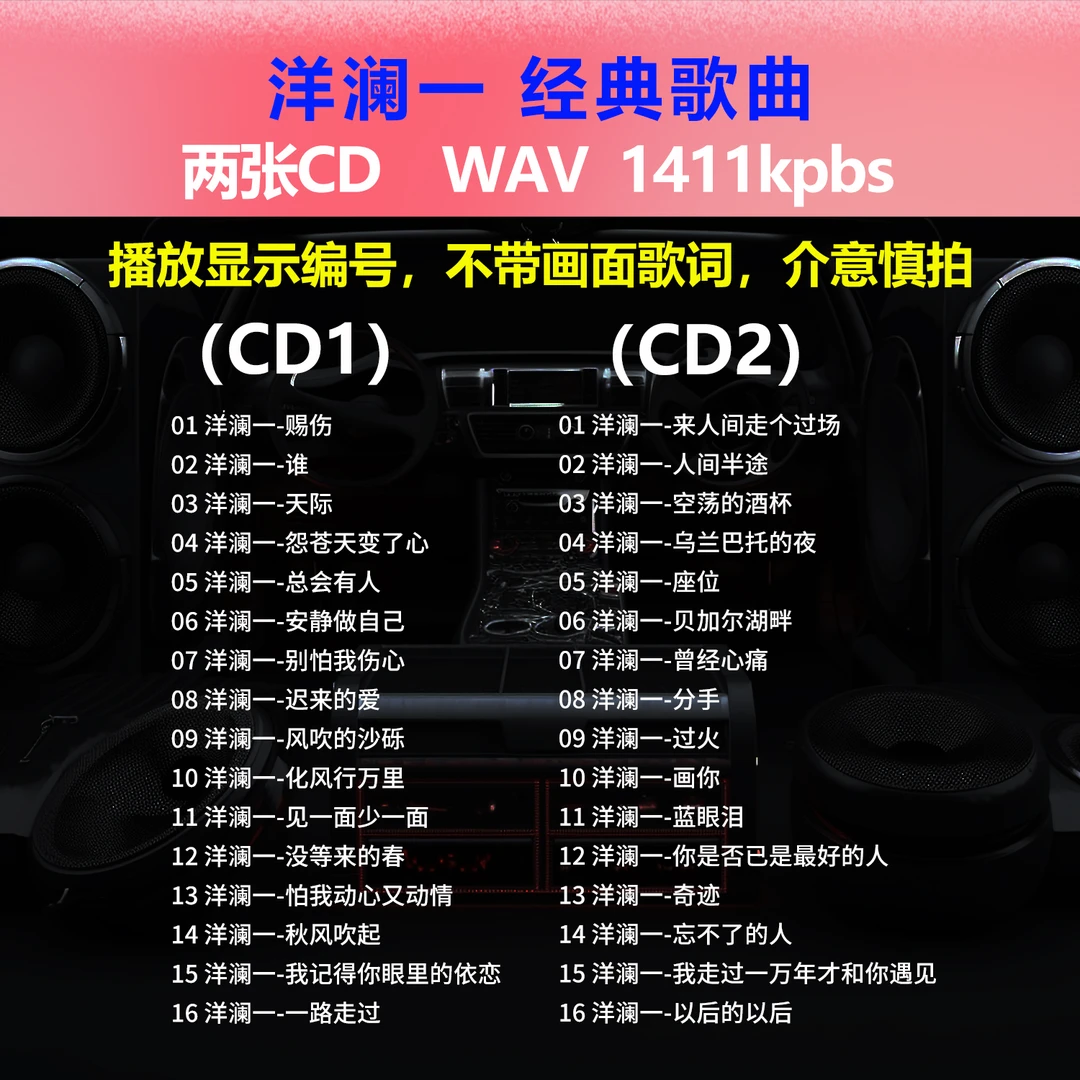 洋澜一【2张CD】经典32首 碟片CD光盘 出道成名曲 WAV无损音质1623
