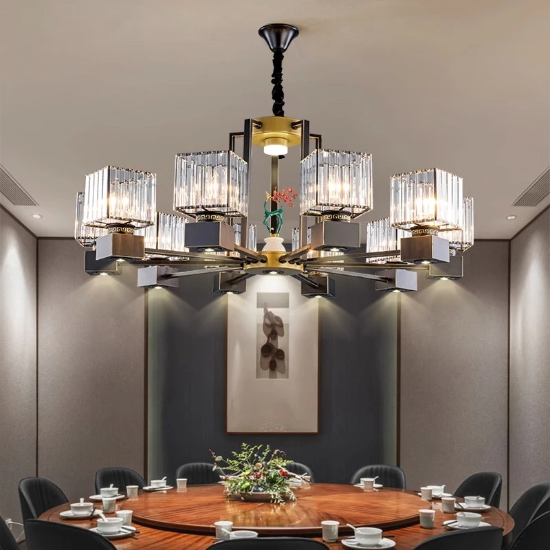 客厅主灯新款现代轻奢风灯具家用禅意全屋餐厅水晶新中式吸顶吊灯
