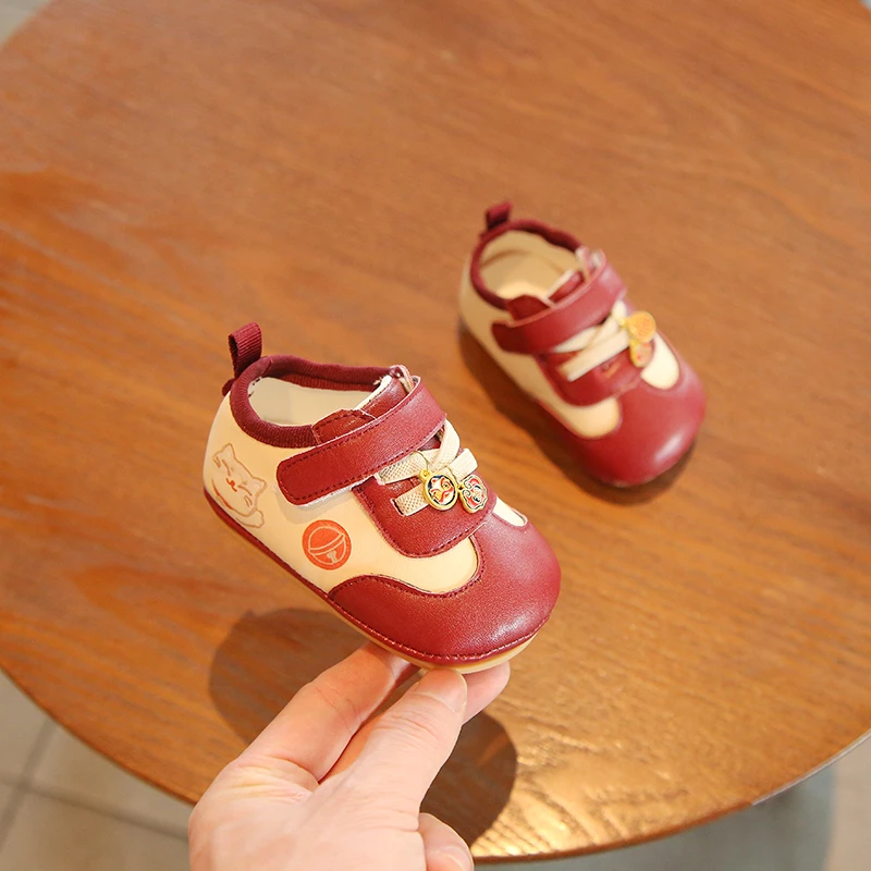 冬季婴儿棉鞋子一岁宝宝学步鞋软底新年款婴幼儿拜年鞋红色春秋款