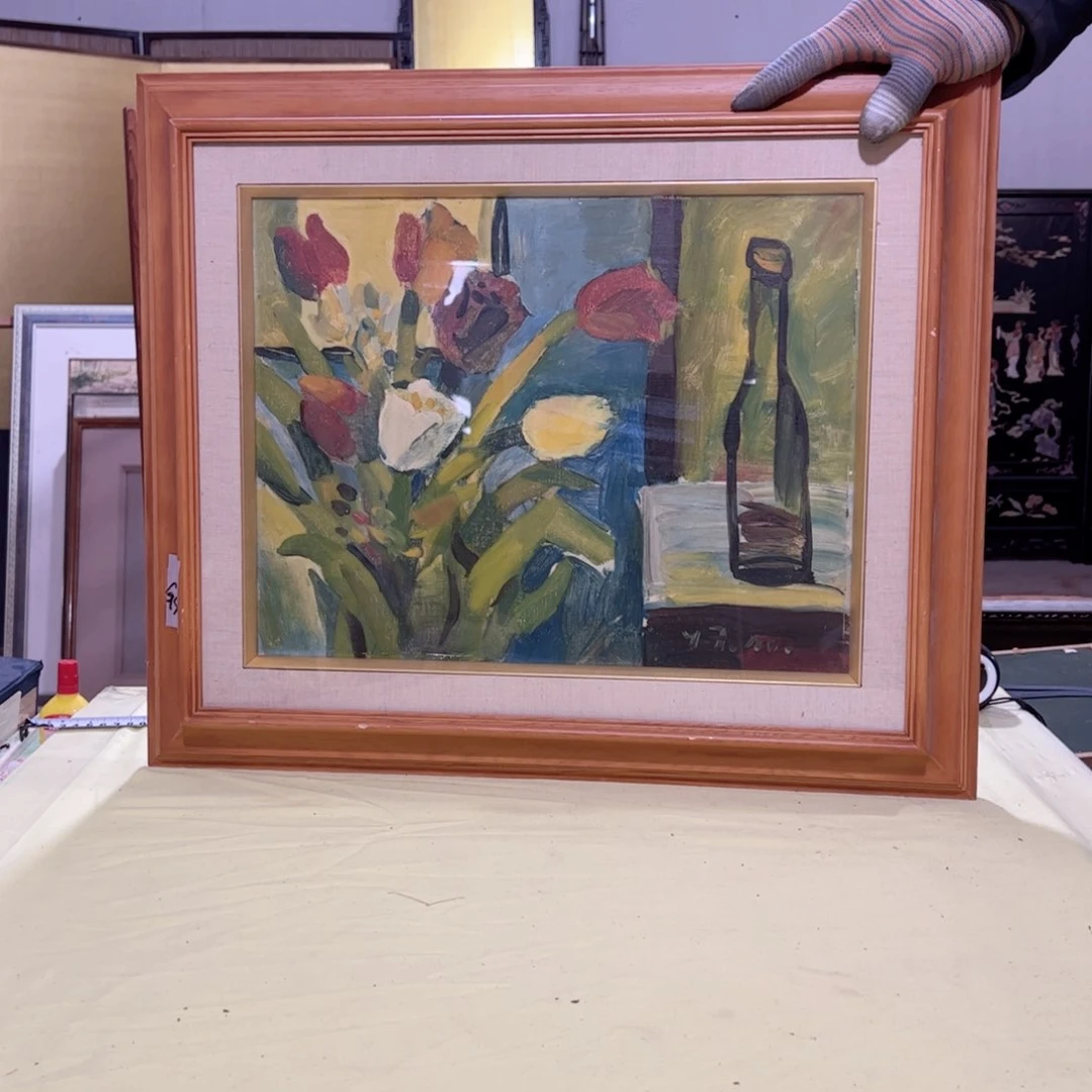 绘画雪*?屏风框画茶空间设计