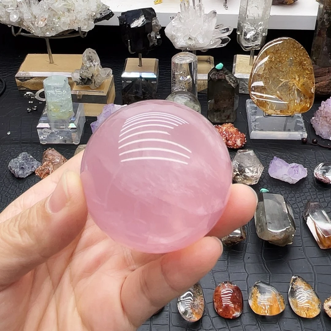 石材六芒星粉水晶球