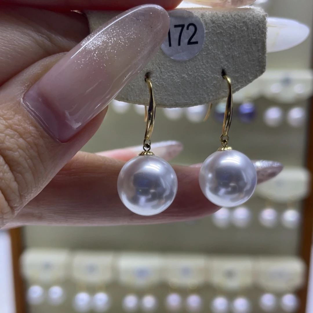 淡水珍珠耳饰18K金镶嵌