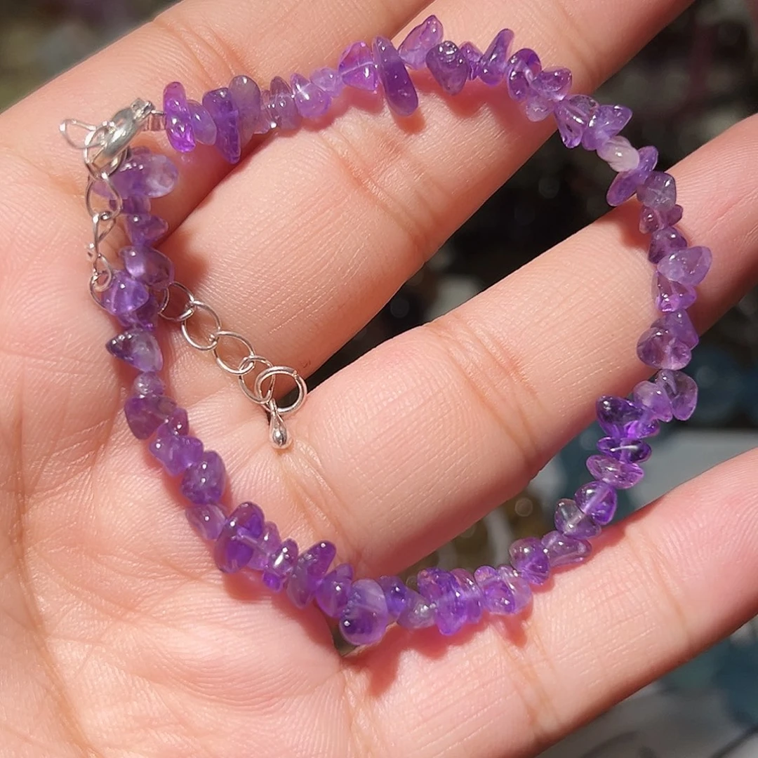 水晶手链未镶嵌紫水晶原石手链