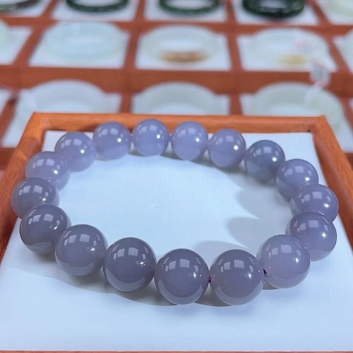 未镶嵌手串和田玉烟紫毕业级别