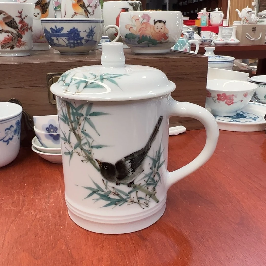 醴陵瓷直播供货基地手绘作品400毫升