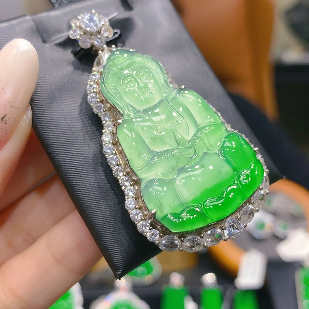 【闪购商品】颈饰银S925镶嵌翡翠4柒姐