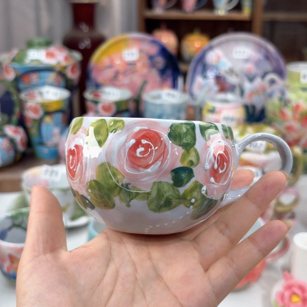 景德镇手绘高温釉下彩陶瓷茶具