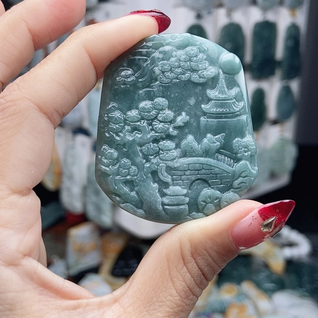 翡翠颈饰14K金镶嵌翡翠