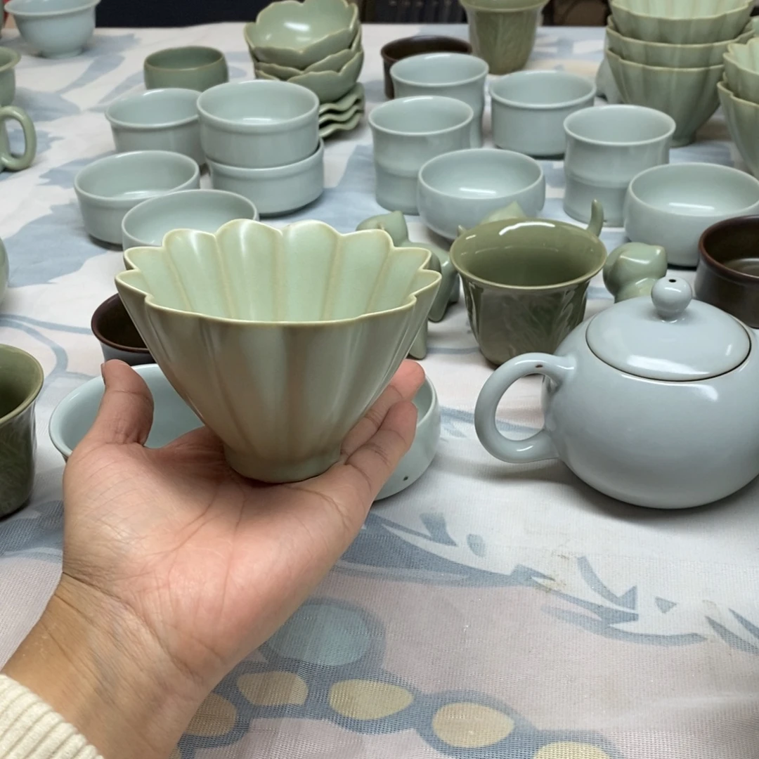 宣宝汝瓷粉青单杯啊啊