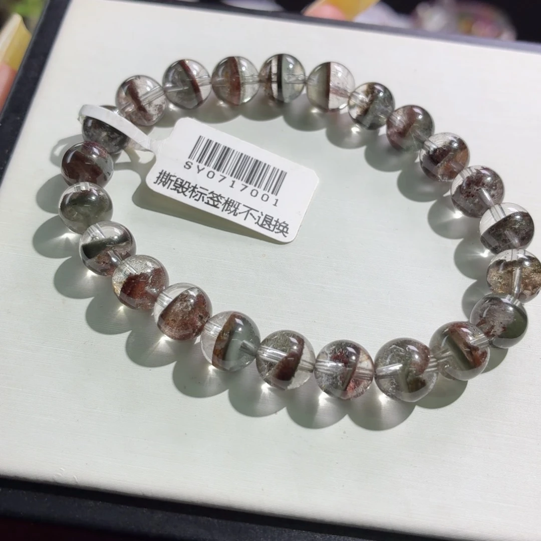 手串未镶嵌水晶一线天绿幽灵8+