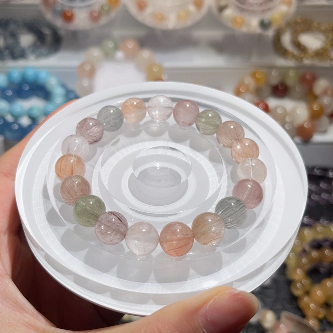 水晶手链未镶嵌彩兔毛