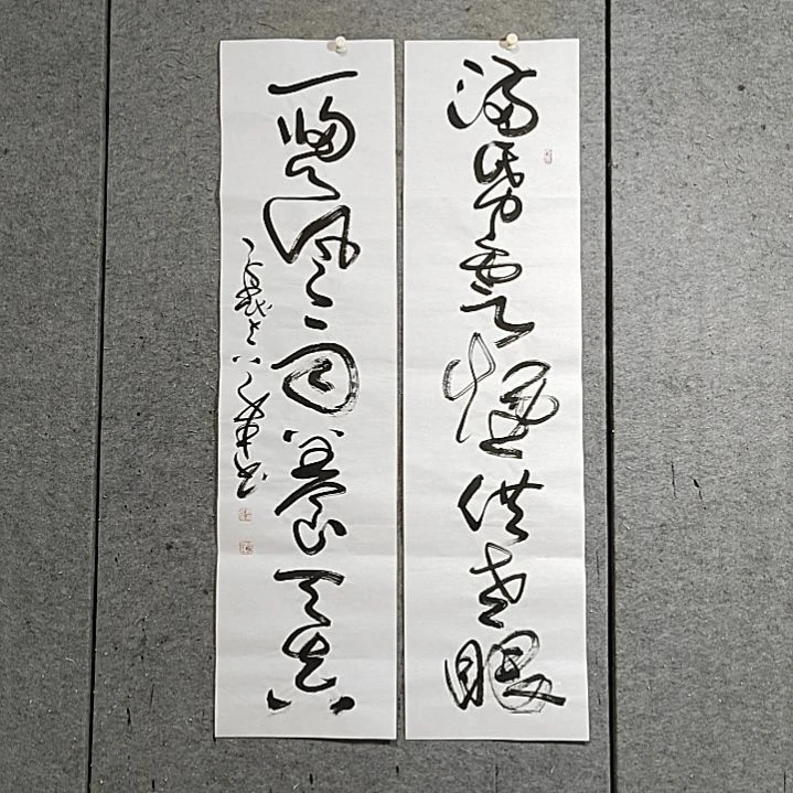 书法宋秉民。四尺对开。满纸云烟