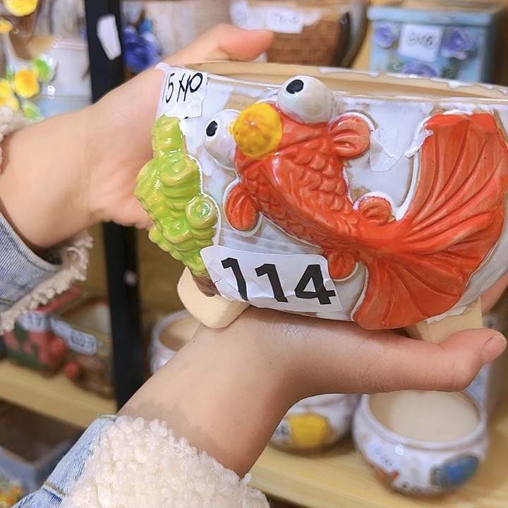 陶瓷多肉花盆满15包邮