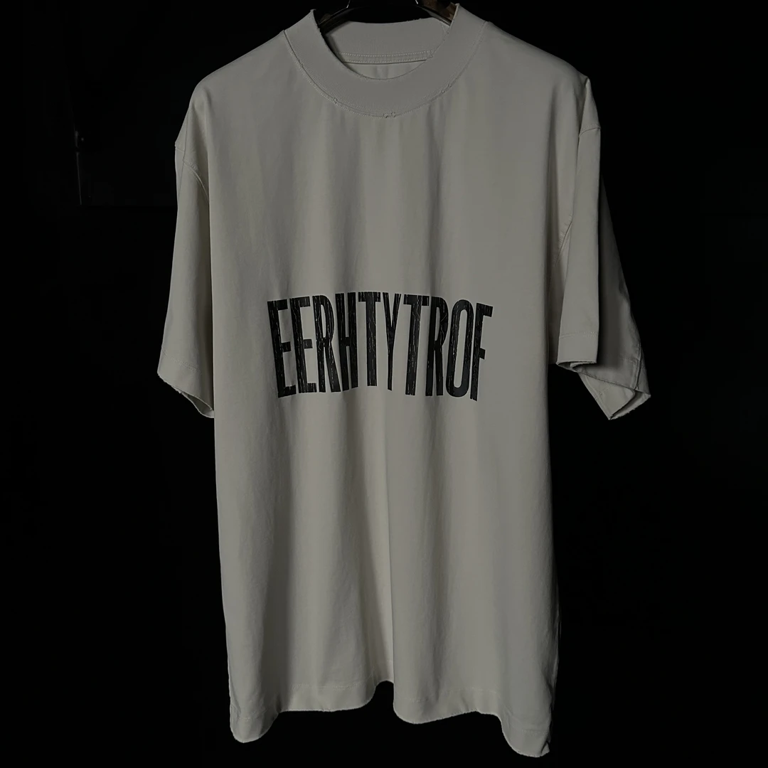 【CLFEERIN】重磅洗水  设计师风格 字母短袖