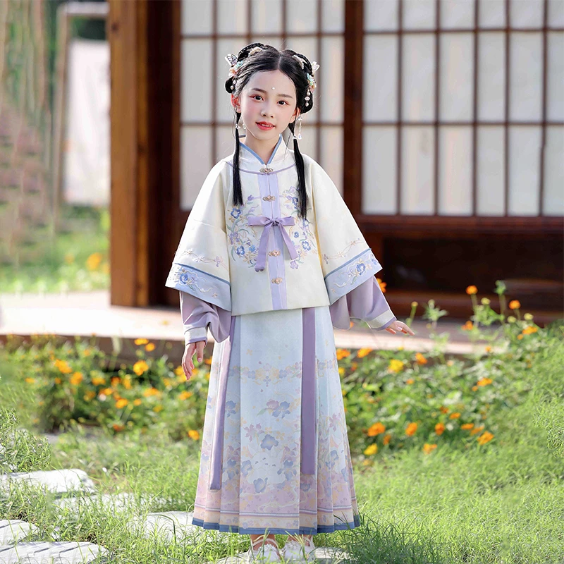 女童汉服春款新款2025爆款儿童中国风小孩连衣裙古风裙子明制套装