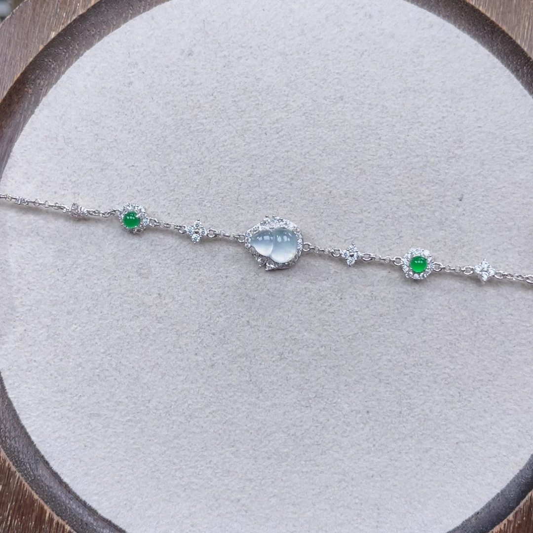 翡翠银S925镶嵌手链