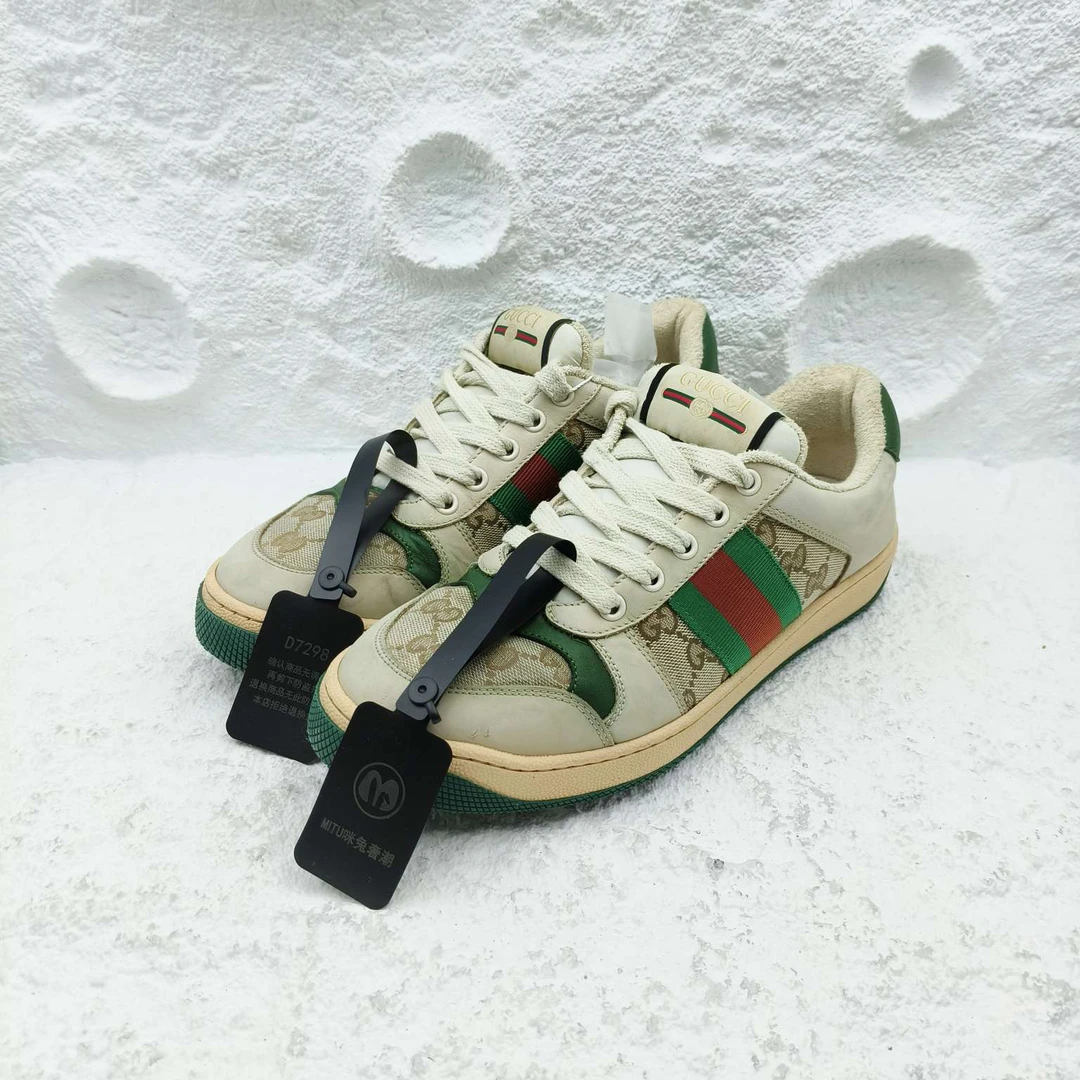古驰/Gucci/38码/经典绿尾脏脏鞋/非全新