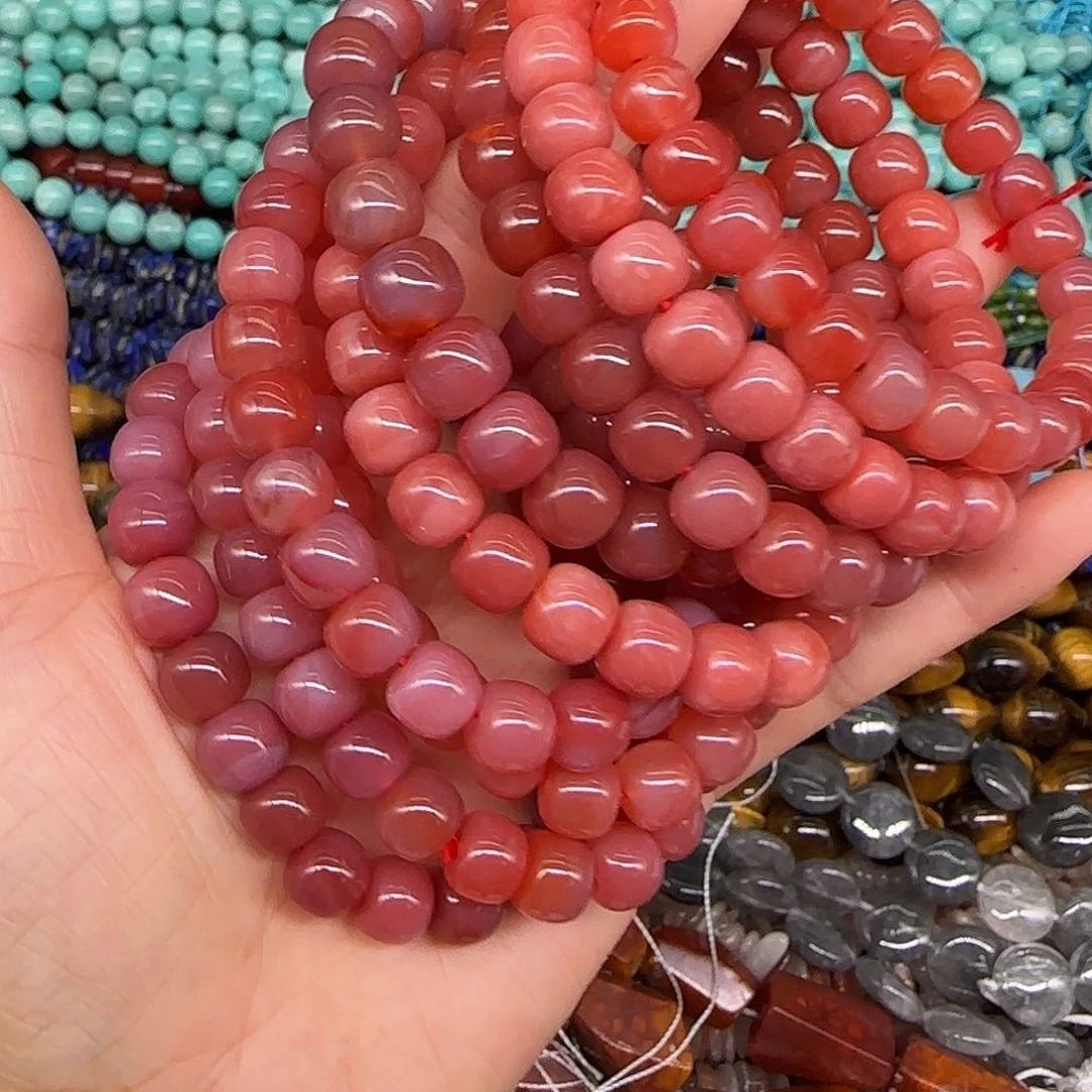 玛瑙/玉髓合金珠宝半成品南红8mm老型单圈一条