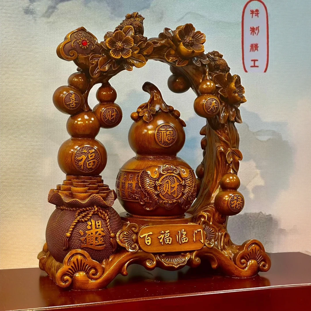 财到福到百福临门葫芦摆件电视柜乔迁送礼装饰摆件  SPO
