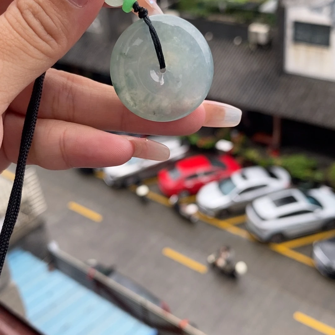翡翠未镶嵌颈饰心***点平安扣