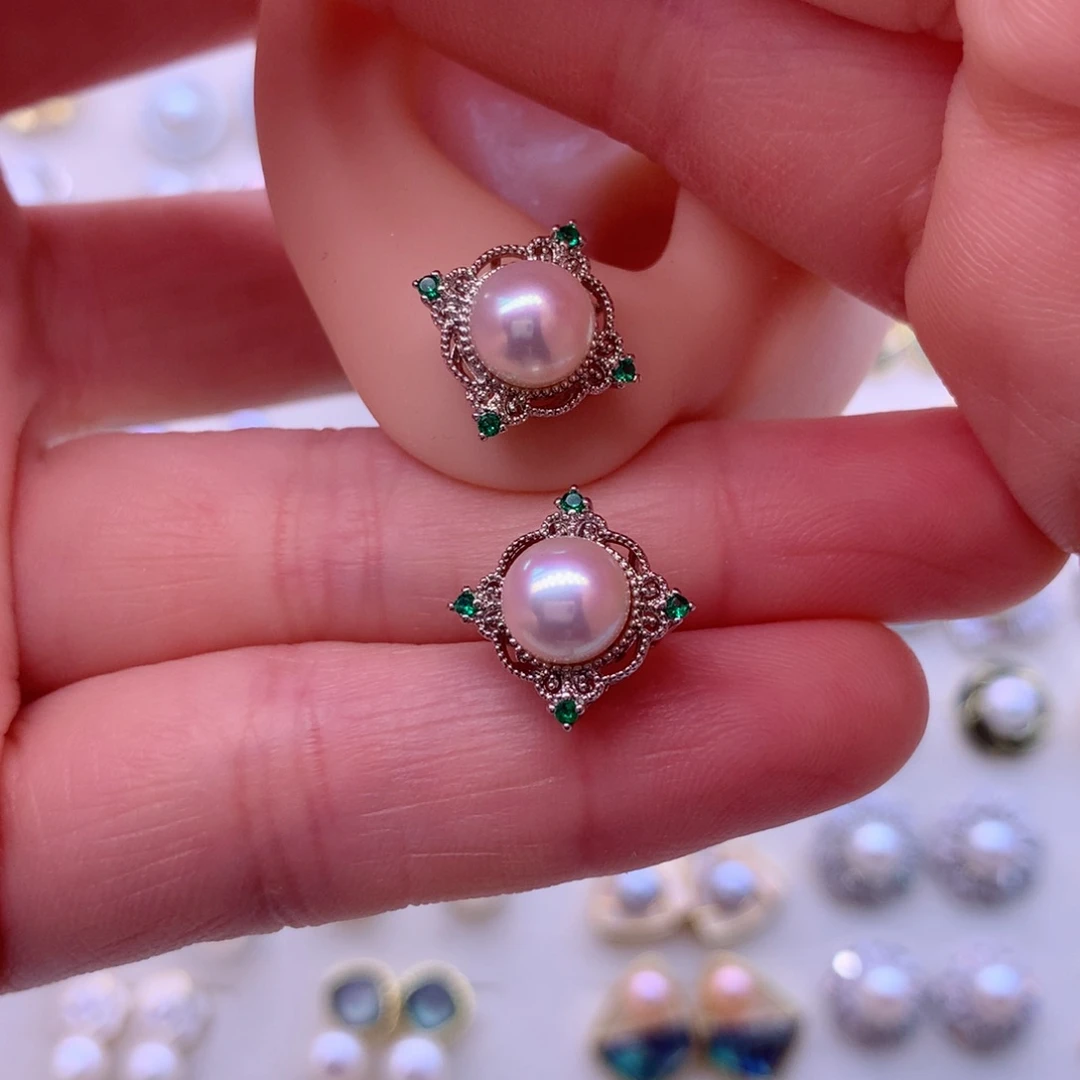 淡水珍珠耳饰合金