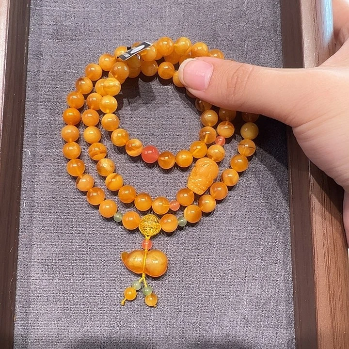 蜜蜡未镶嵌手串7.9mm蜜蜡手串