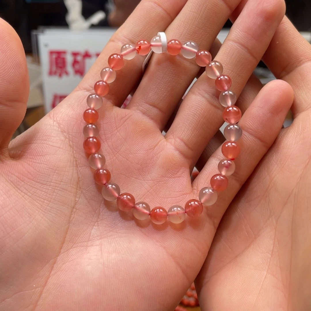 南红玛瑙冰红多宝单圈6mm未镶嵌